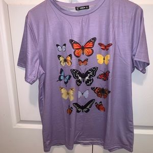 Shein oversized butterfly t-shirt